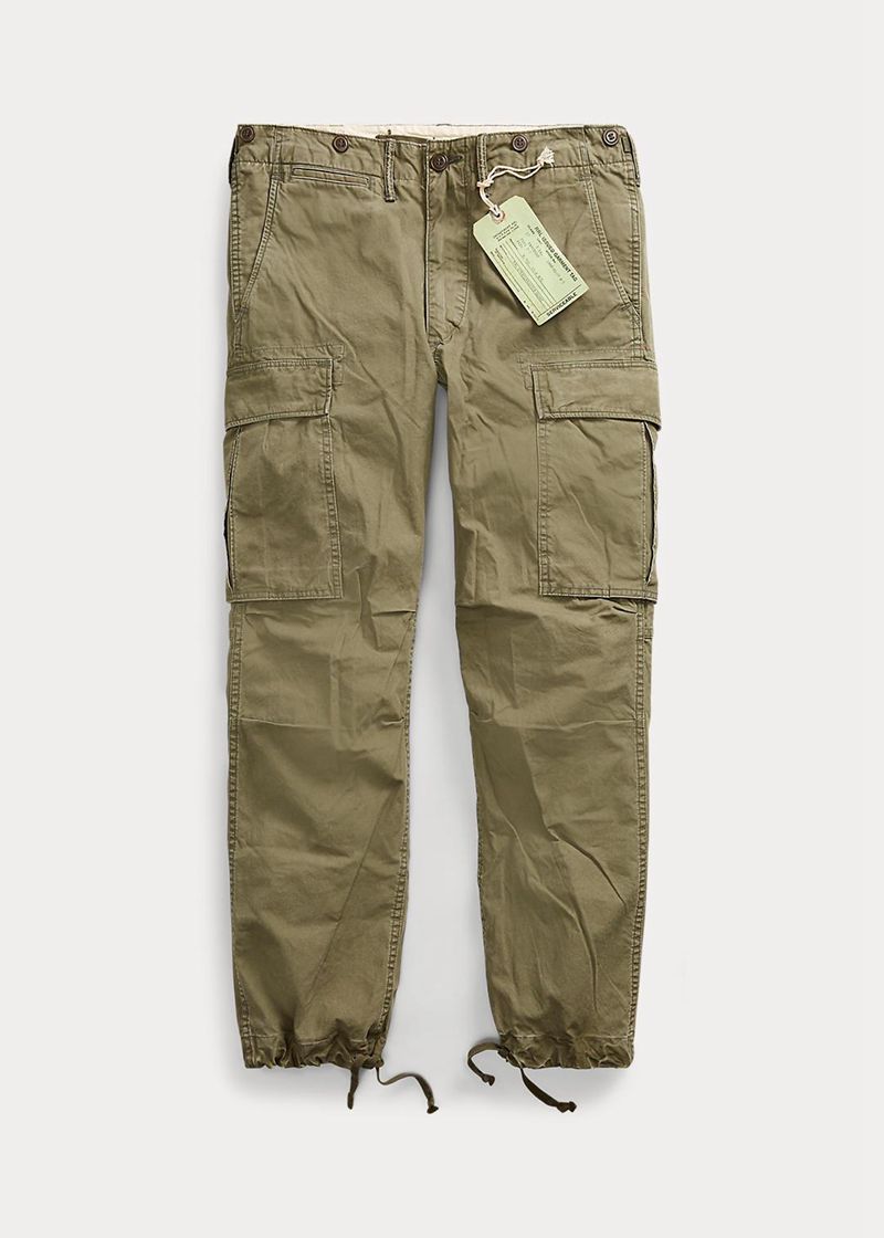 Pantalones RRL Hombre Poplin Cargo Chile Verde Oliva LCBZH-8421